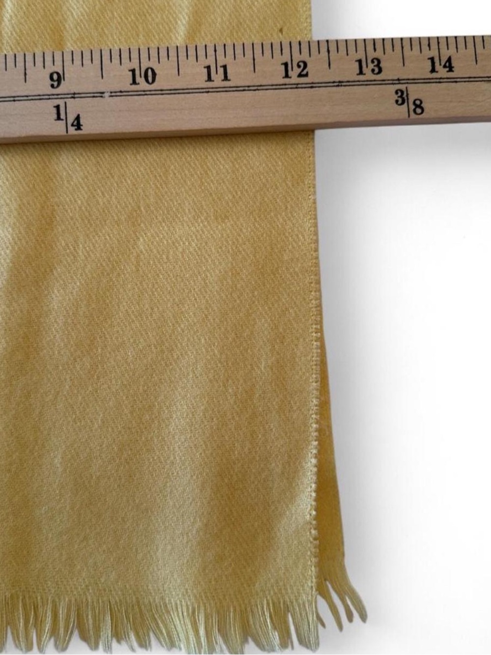 Vintage 1985 Chaps Ralph Lauren Merino Wool Scarf Yellow Made in Great Britain - Picture 5 of 7